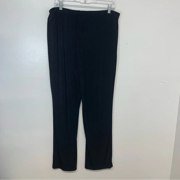 Ronni Nicole Pants Woman 1X Black Slinky Knit Pull On Straight Leg Stretch - Picture 4 of 11
